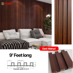 Load image into Gallery viewer, WPC Fluted Wall Panel – Dark Walnut – 9 ft