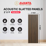 Load image into Gallery viewer, Rustic Brown Acoustic Slatted Panel – 2’ × 9’