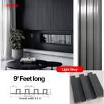 Load image into Gallery viewer, WPC Fluted Wall Panel – Light Grey – 9 ft