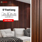 Load image into Gallery viewer, WPC Fluted Wall Panel – Dark Walnut – 9 ft