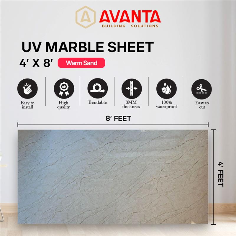 UV Marble Sheet – Warm Sand