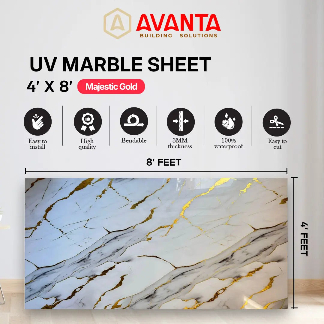 UV Marble Sheet – Majestic Gold