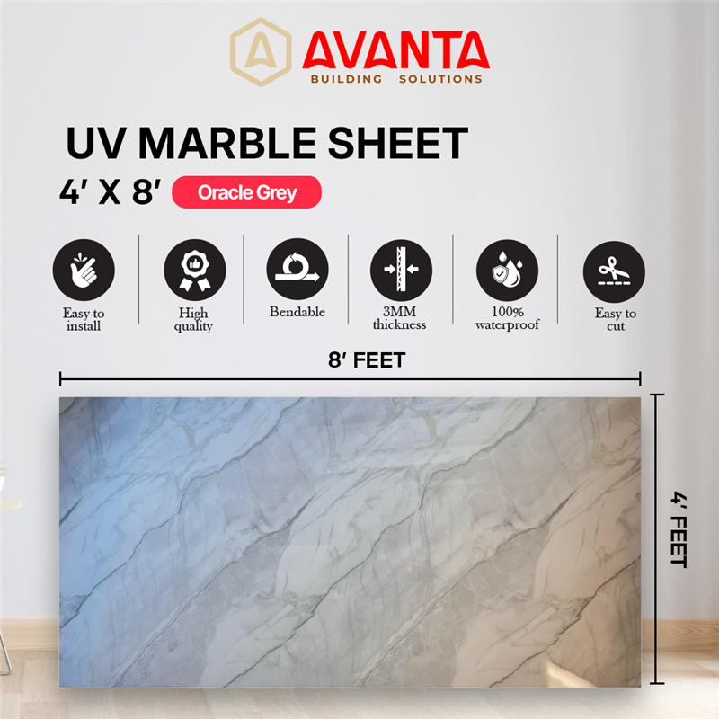 UV Marble Sheet – Oracle Grey