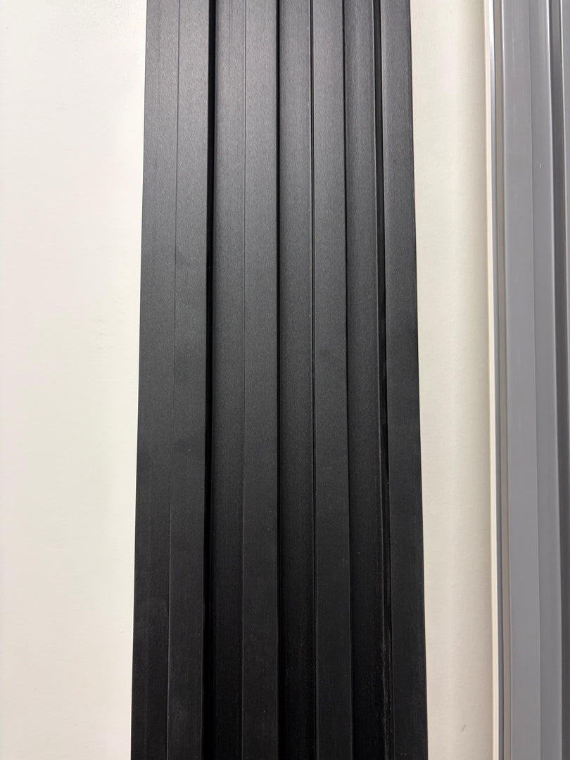 WPC Fluted Wall Panel – Matte Black – 9 ft