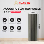 Load image into Gallery viewer, Sandalwood Grey Acoustic Slatted Panel – 2’ × 9’