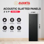 Load image into Gallery viewer, Ebon Black Acoustic Slatted Panel – 2’ × 9’