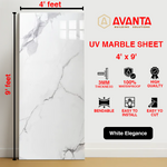 Load image into Gallery viewer, UV Marble Sheets, White Elegance, 1 Sheet, 4 X 9 Feet

