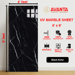 Load image into Gallery viewer, UV Marble Sheets, Black Echo, 1 Sheet, 4 X 9 Feet
